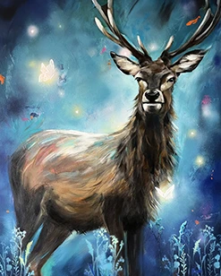 Hirsch im verzaubertem Wald