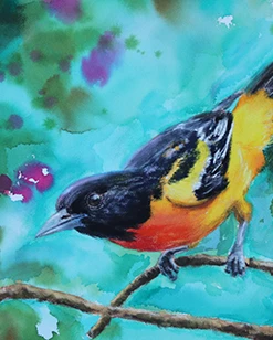 Farbenprächtiger Vogel